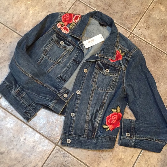 a.n.a Jackets & Blazers - A.N.A. Embroidered Jean Jacket NWT